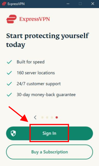ExpressVPN mobile sign up