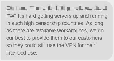 ExpressVPN censorship response