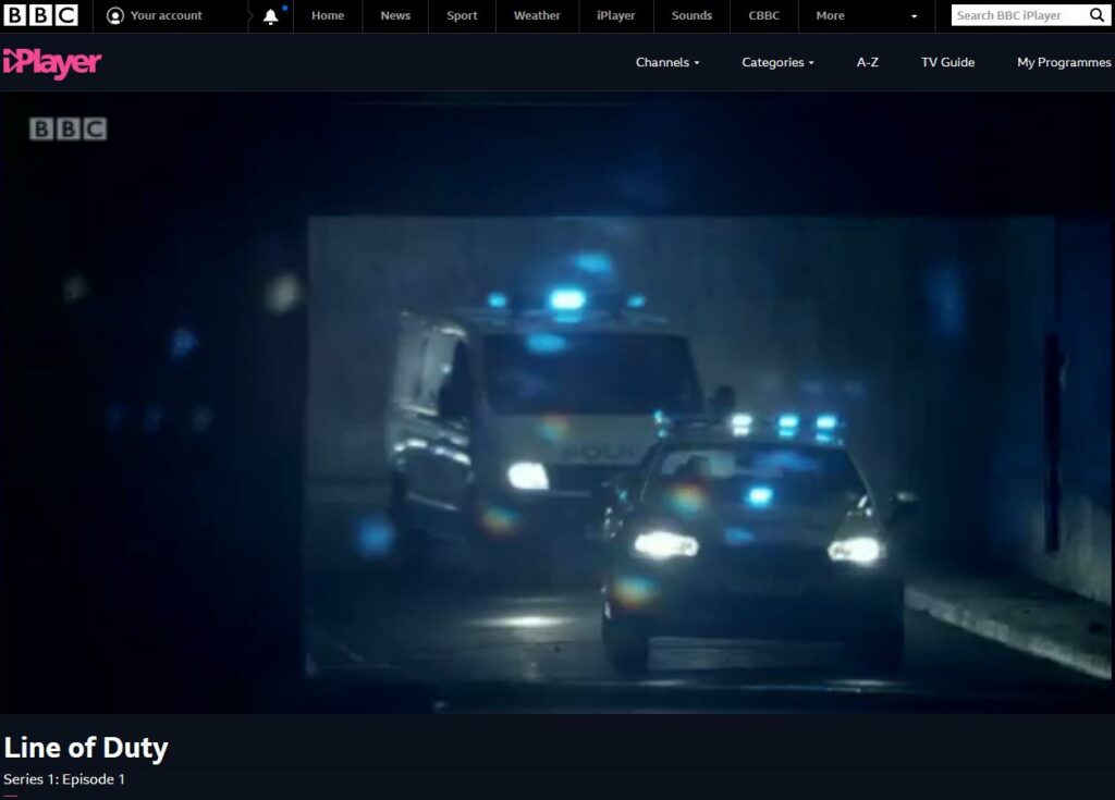 BBC iPlayer line of duty car chase