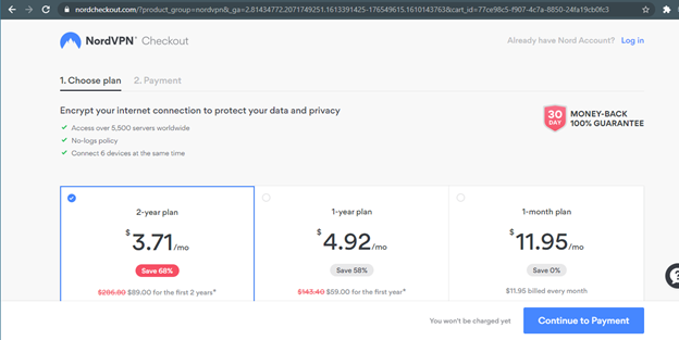 NordVPN Choose the Plan