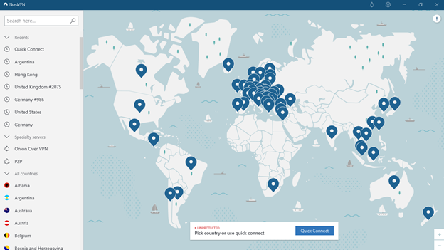 NordVPN Country Choice