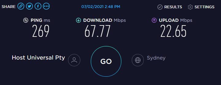 NordVPN Speed Test Australia