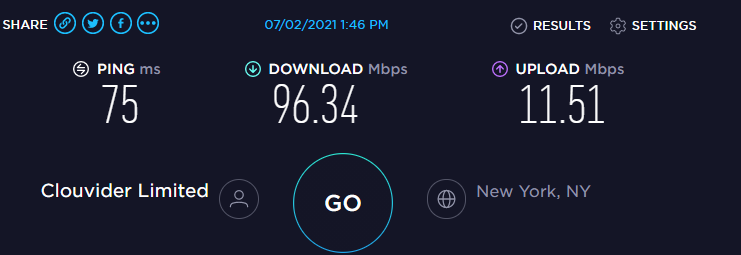 NordVPN Speed Test USA