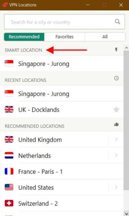 ExpressVPN - Smart Location