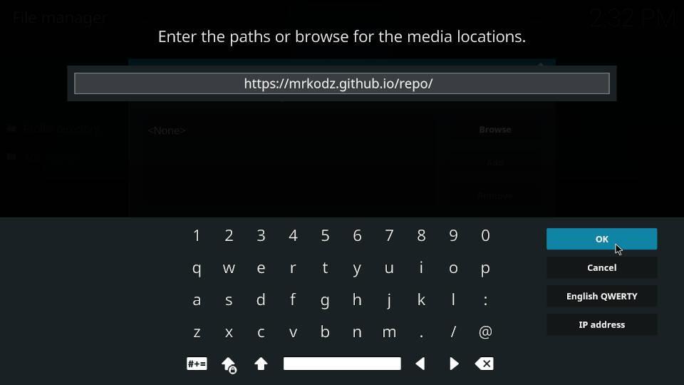 Kodi Addon Entering URL