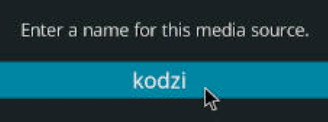 Kodi highlighted as Media Source