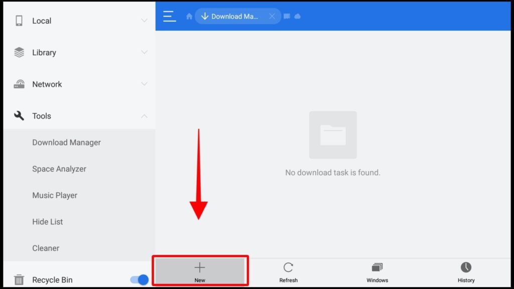 Adding new download file on File Explorer