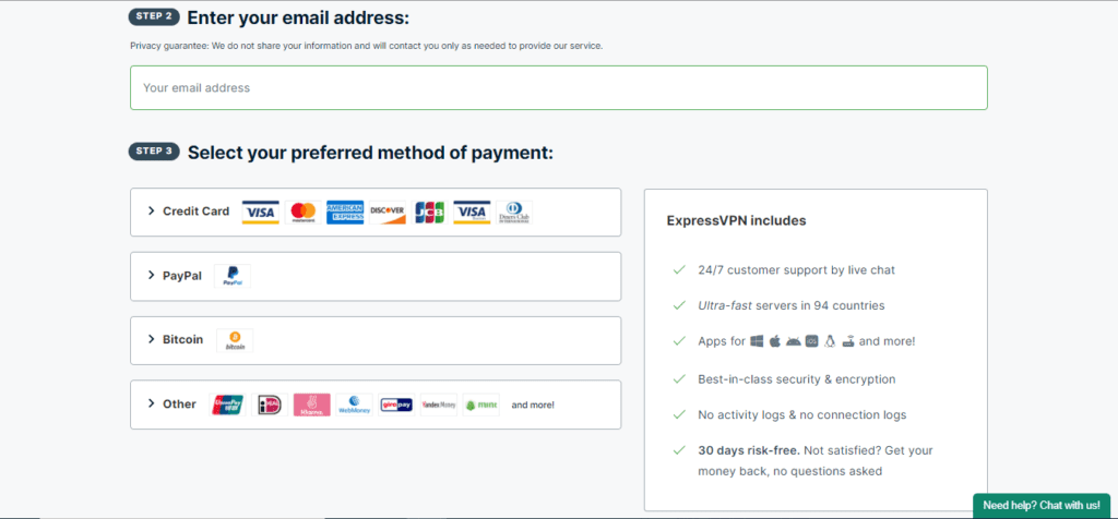 ExpressVPN Payment Options