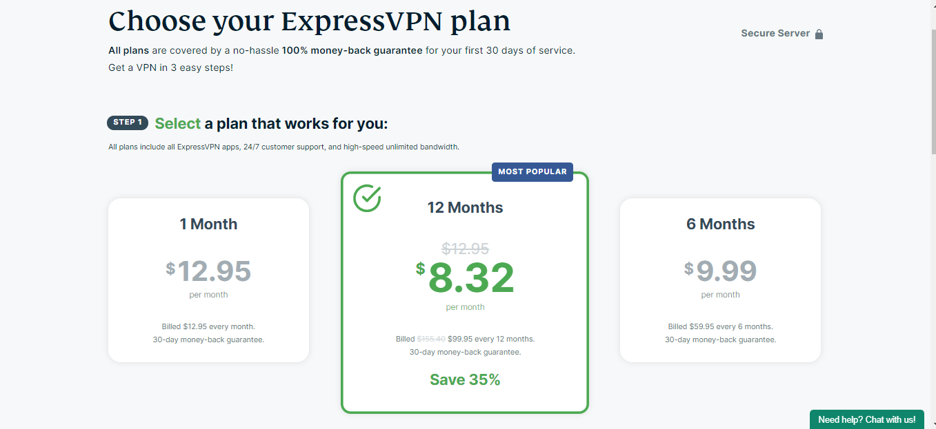 ExpressVPN Subscription Plans