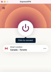 ExpressVPN click to connect Canada - Toronto location