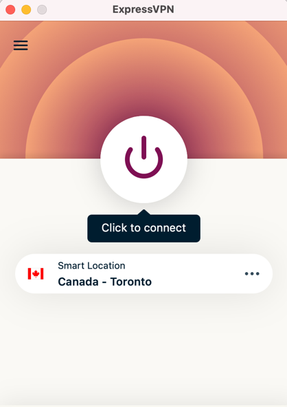 ExpressVPN click to connect Canada - Toronto location