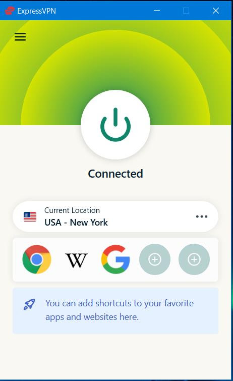 ExpressVPN connected