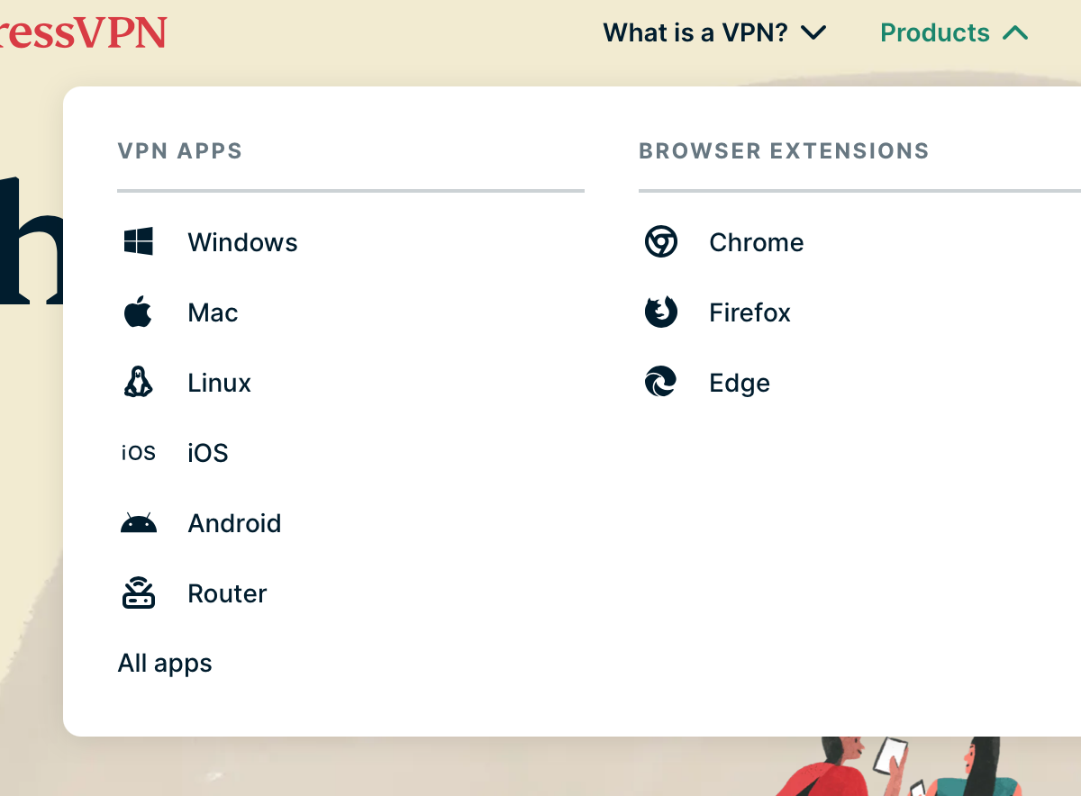 ExpressVPN for different devises and browsers extensions