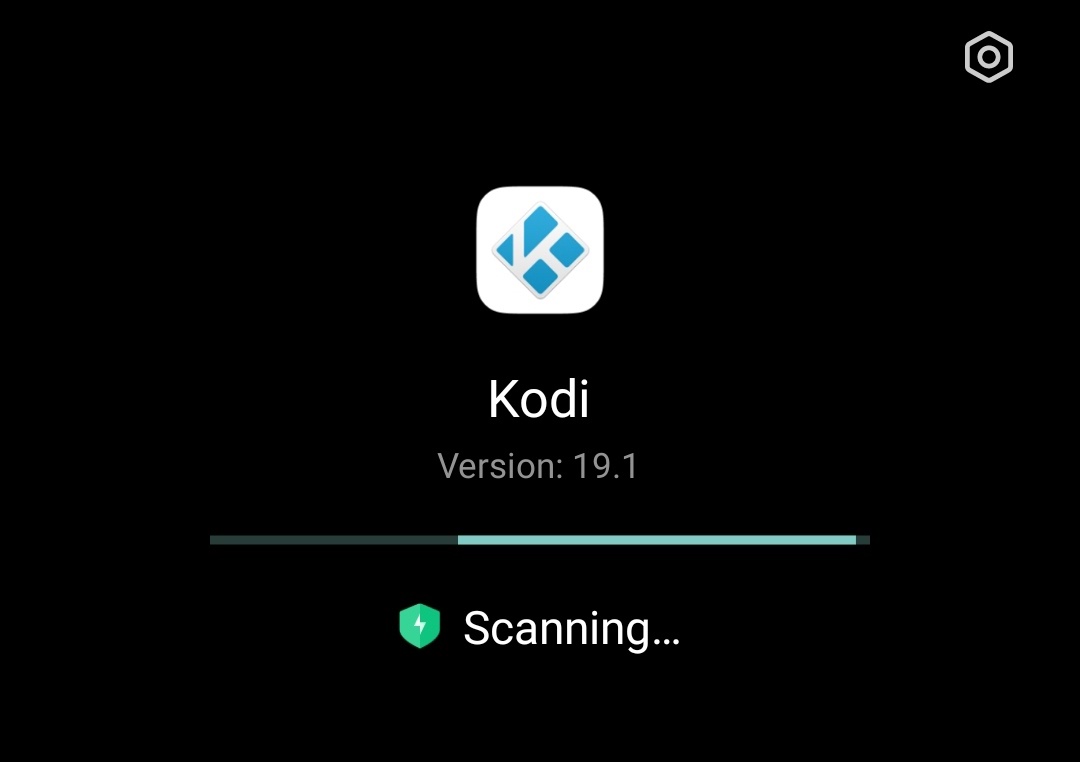 Kodi 19.1 scanning screen on Android