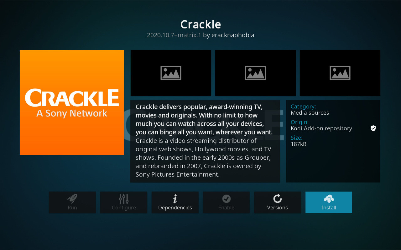 Kodi Add-ons Repository Crackle A Sony Network