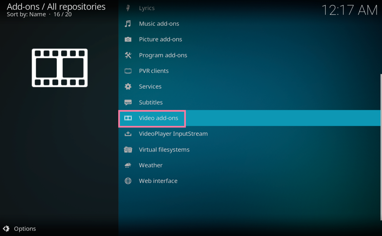 Kodi Select the folder Video Add-ons and click on Exodus Redux