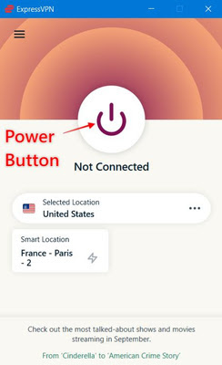 Power Button of ExpressVPN