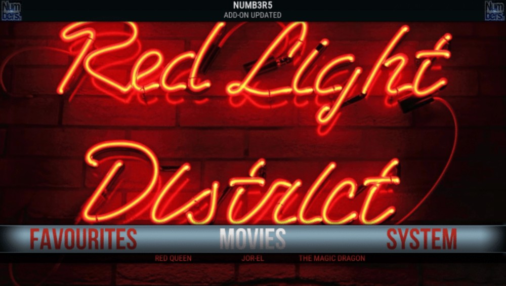 Grindhouse’s Right Light District skin on the Movies menu