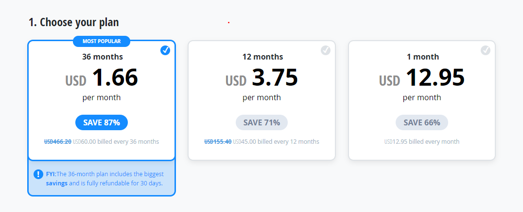 VyprVPN provides three pricing plans