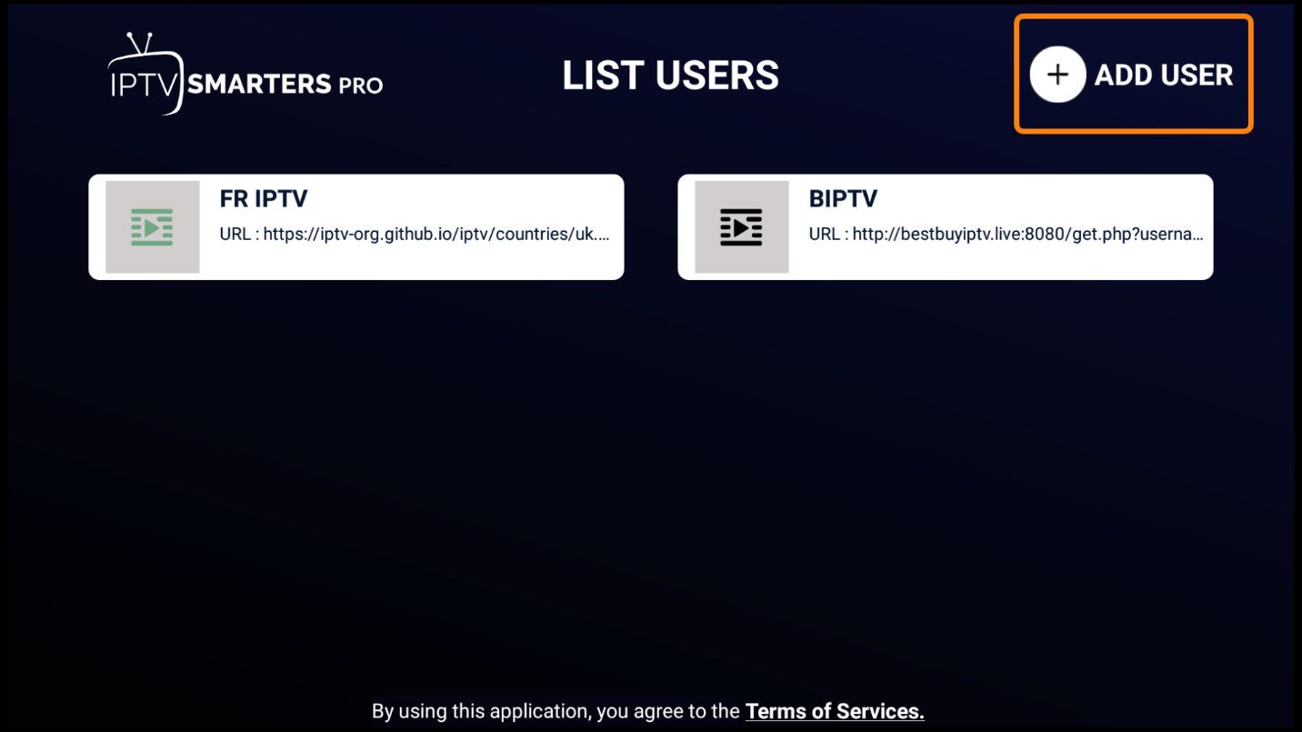 A screenshot of multiple users on IPTV Smarters