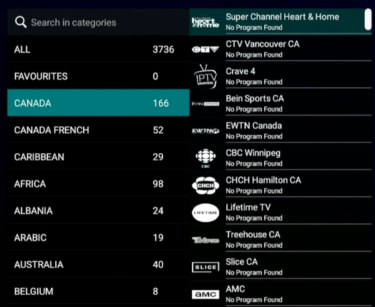 Apollo Group TV live TV menu