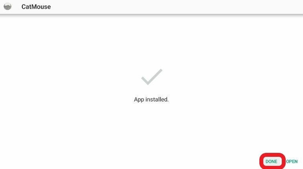 Catmouse application installed screen