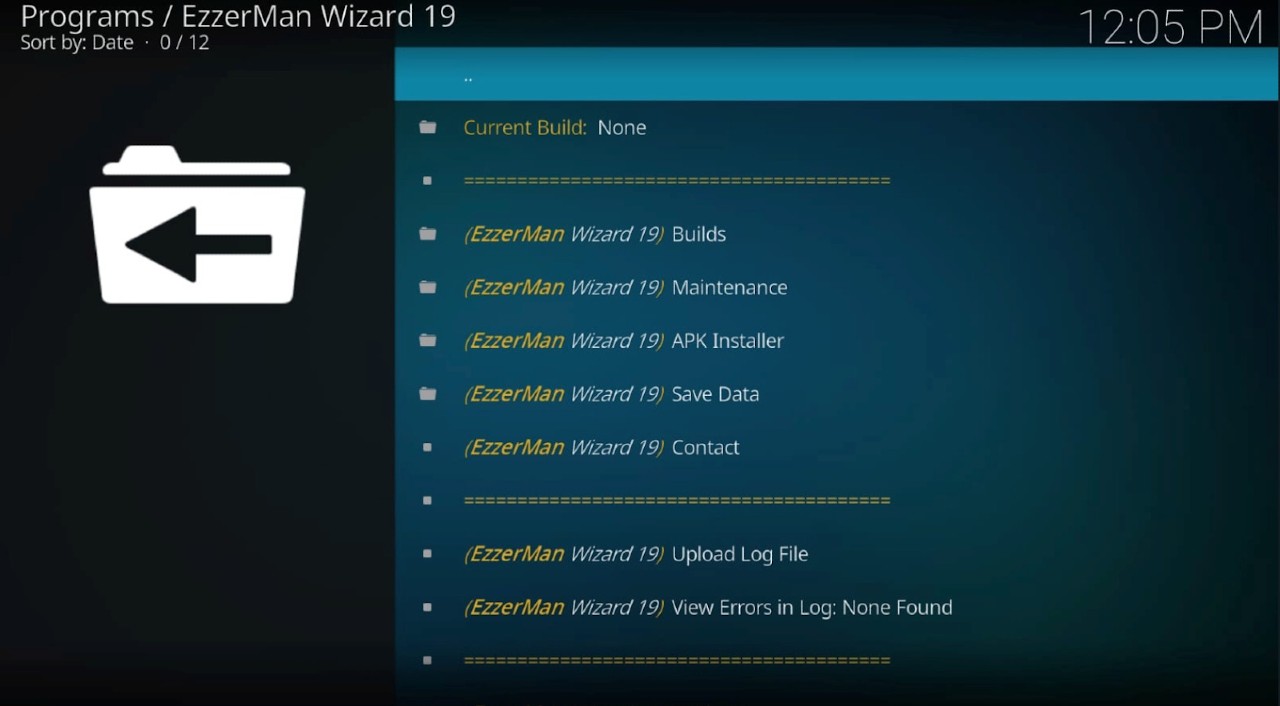 EzzerMan Wizard 19 Builds install prompt