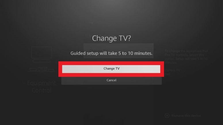 Firestick Change TV guided setup screen