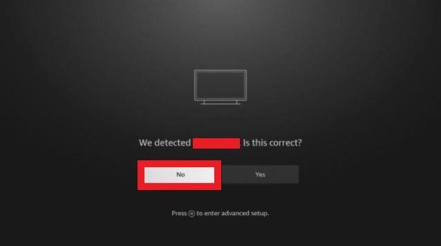 Firestick TV detected screen