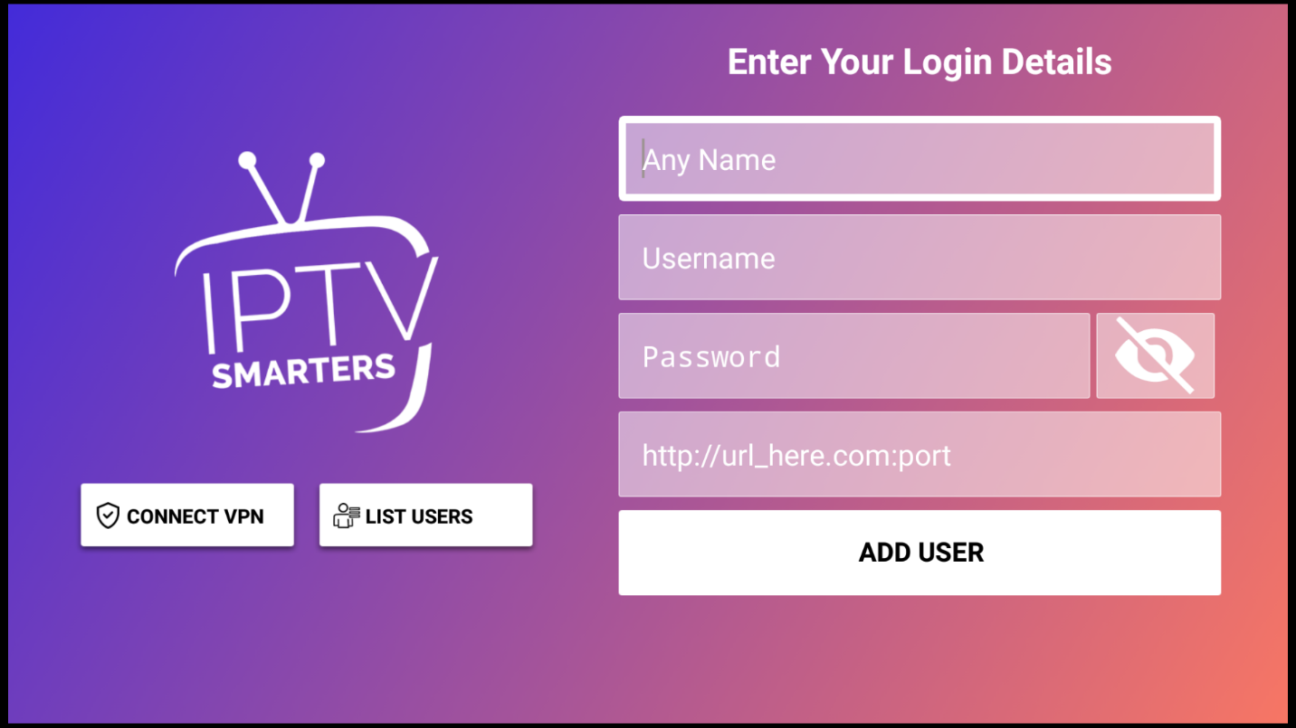 IPTV Smarters Xtream Codes option