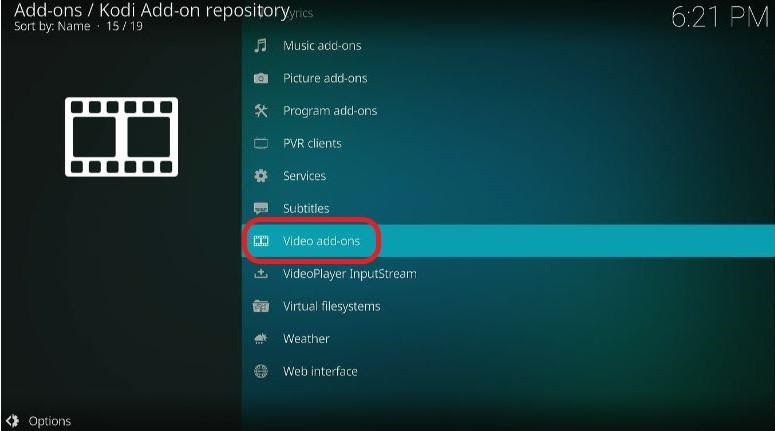 Kodi Add-on repository video add-ons
