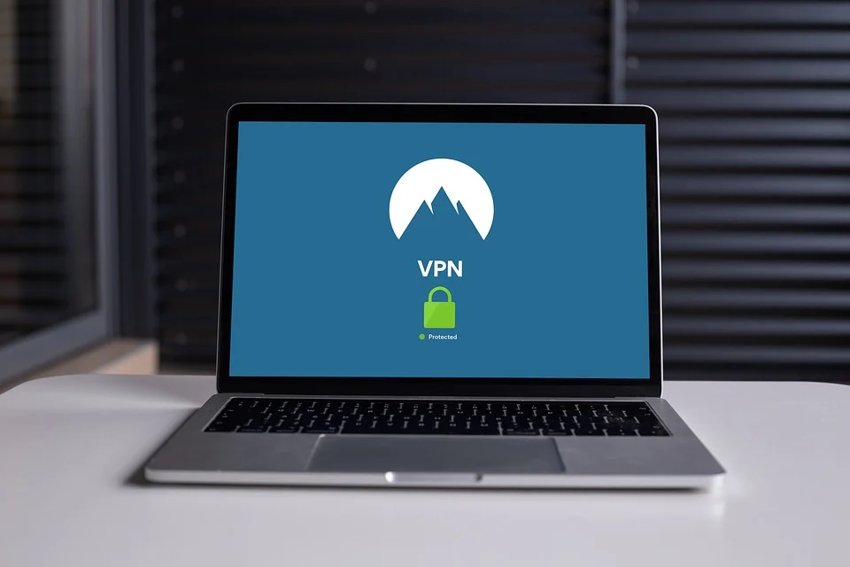 Laptop with vpn on screen