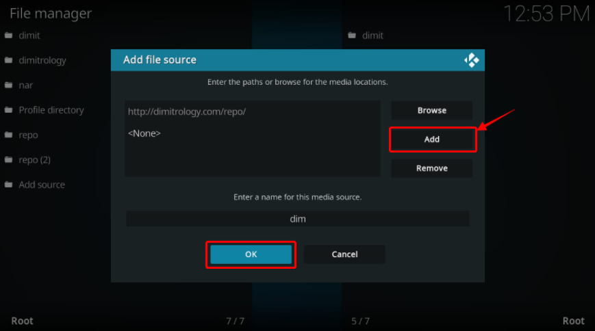 Naming the file in Kodi File Manager