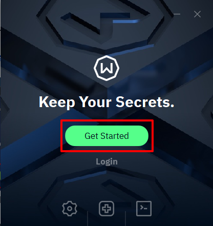 A screenshot of Windscribe VPN’s login page with the Get Started button highlighted