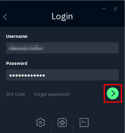 A screenshot of Windscribe’s login interface