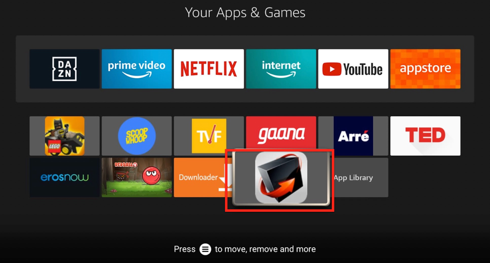 Your apps & games home page, Launch the Rotate Orientation Screen app