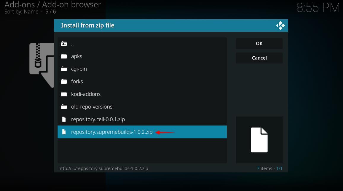 click on repository.supremebuilds-X.X.X.zip