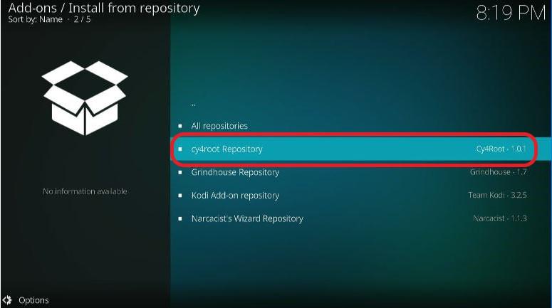 cy4root Repository option