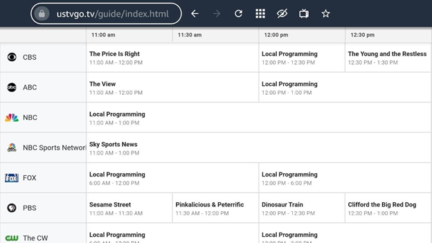 timings and schedules