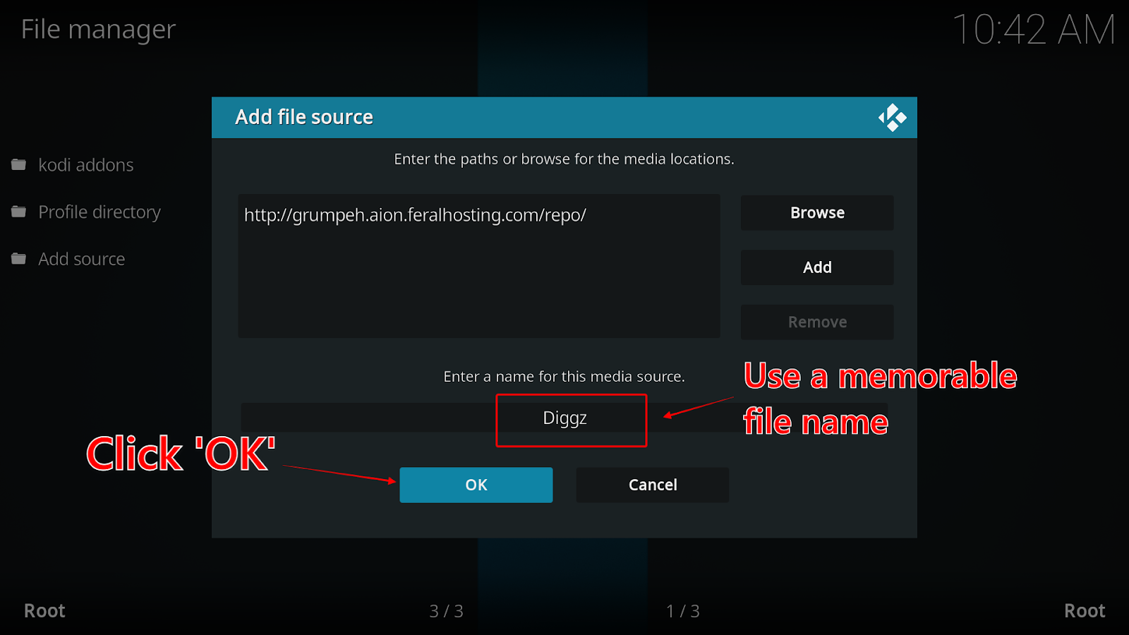 Adding Diggz Xenon Build URL in Kodi add-ons and naming