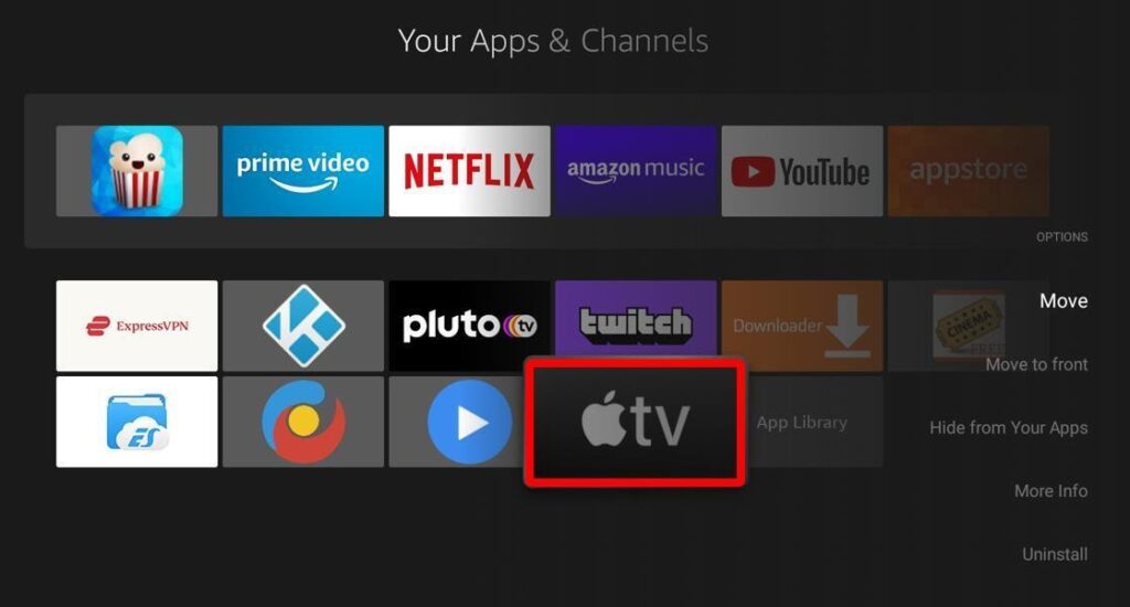 Apps & Games screen highlighting Apple TV