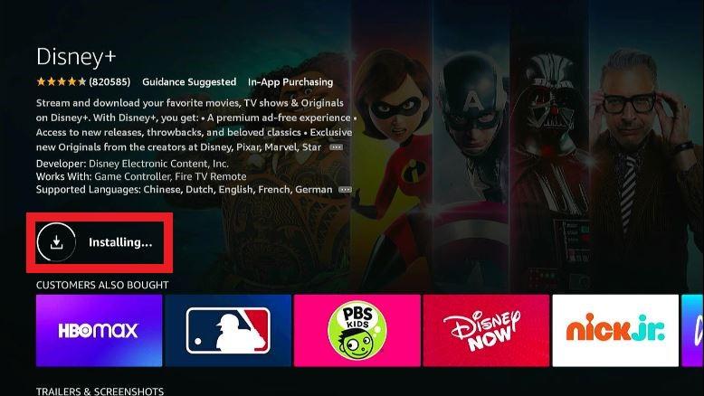 Disney+ Installing