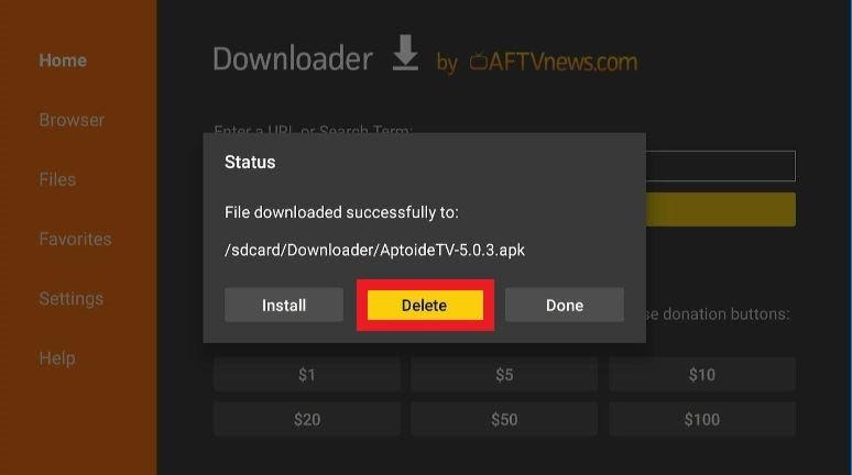 Downloader app, ShowBox URL downloading status