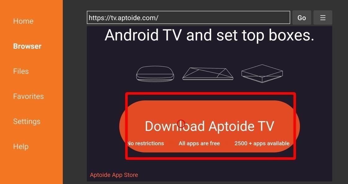 Downloader app download tv.aptoide