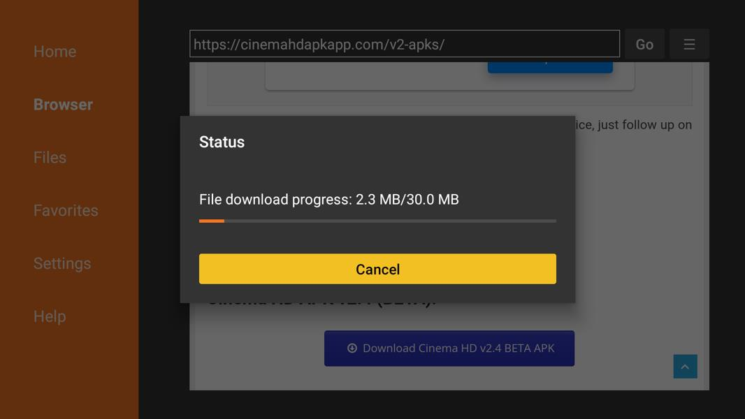 Downloading CinemaHD