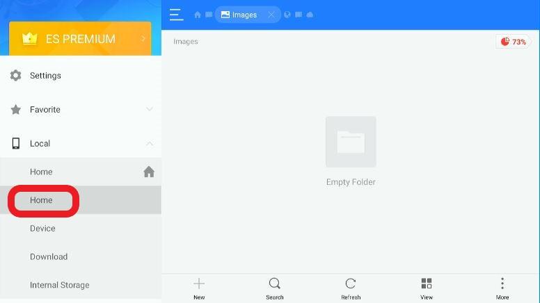 ES File Explorer app Local Highlighted