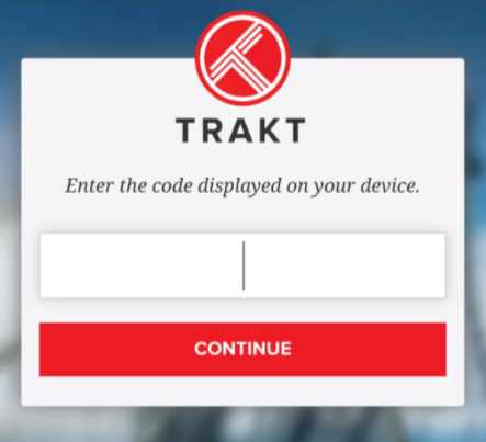 Enter Code Trakt