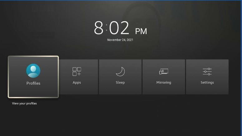 Firestick Profiles screen