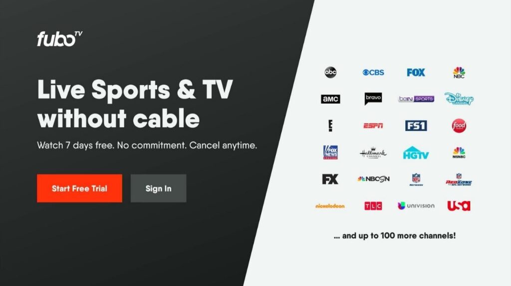 FuboTV page