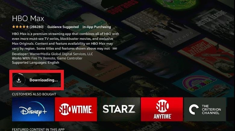 HBO Max downloading process